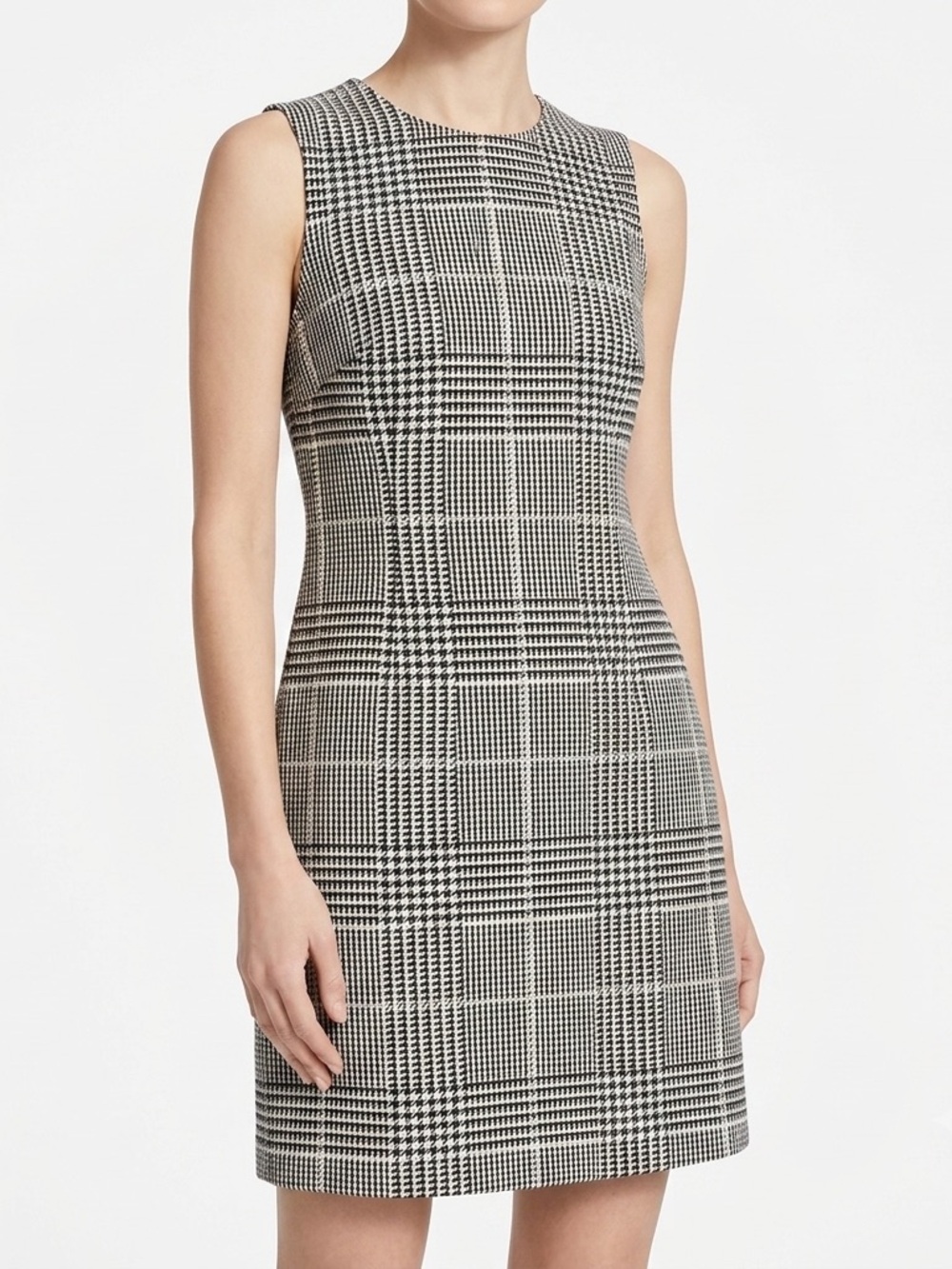 Theory Black and White Plaid Mini Dress